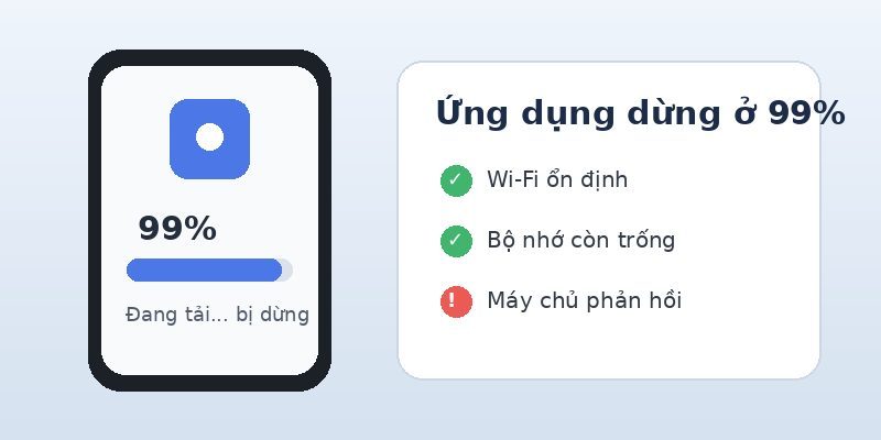 Tải Ứng Dụng Bị Dừng Ở 99% Trên Android Và Cách Sửa